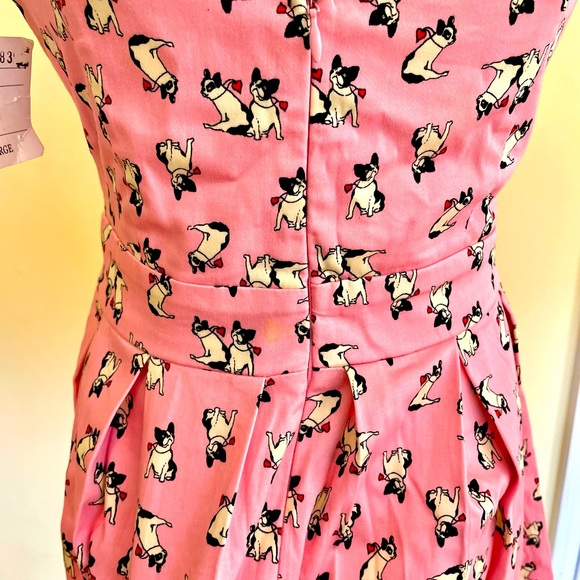 NWT ModCloth Ixia French Bulldog Print Dress - Picture 5 of 8
